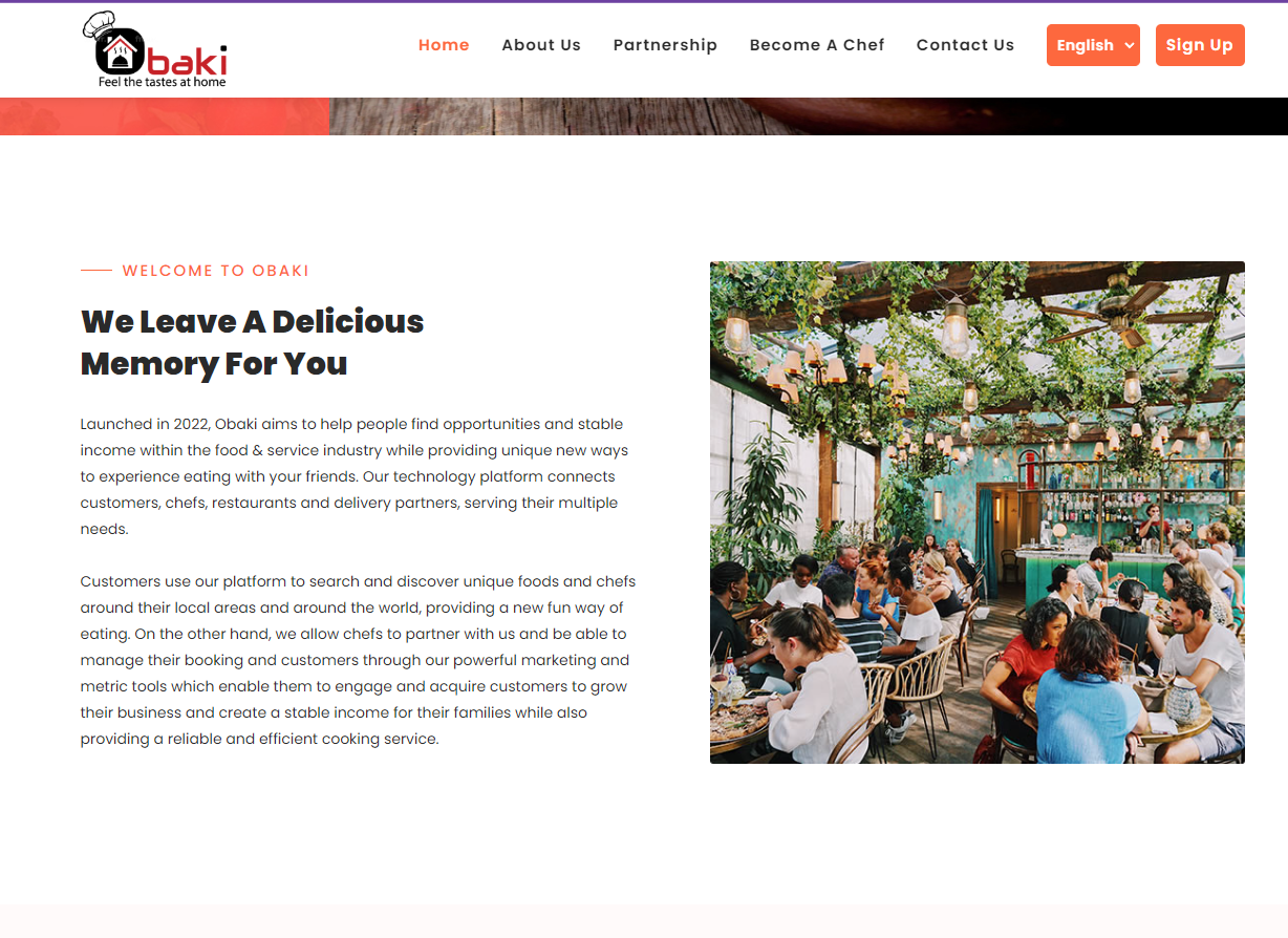 Cook On Demand Platform.
                    Restaurant Reservation System.
